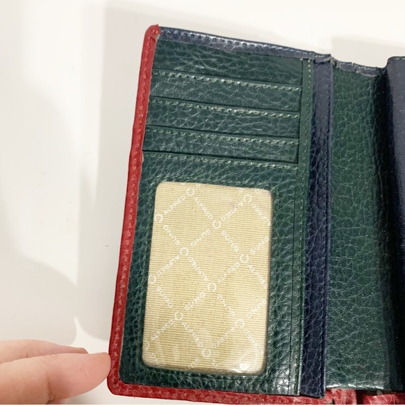 Vintage Alfred Sung Tri-Color Leather Wallet Flap with Snap Closure Change Purse - Picture 10 of 13
